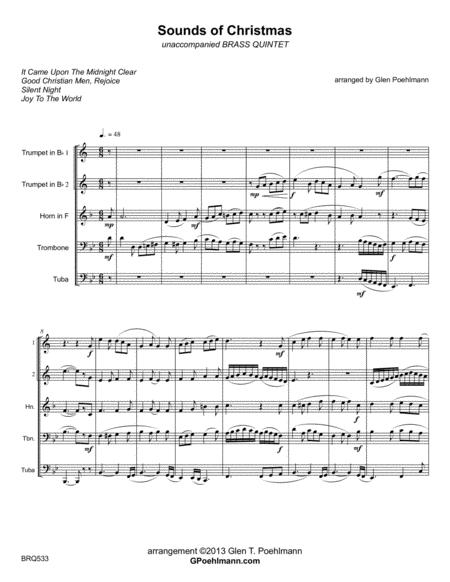 Sounds Of Christmas Medley Of 4 Carols Brass Quintet Unaccompanied Sheet Music