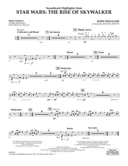 Soundtrack Highlights From Star Wars The Rise Of Skywalker Percussion 1 Sheet Music