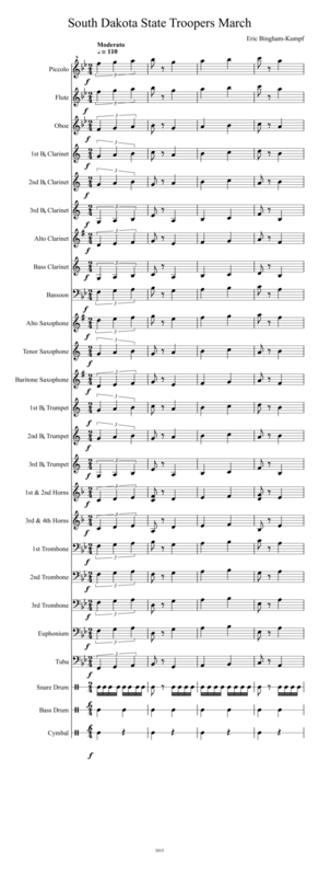 Free Sheet Music South Dakota State Police March