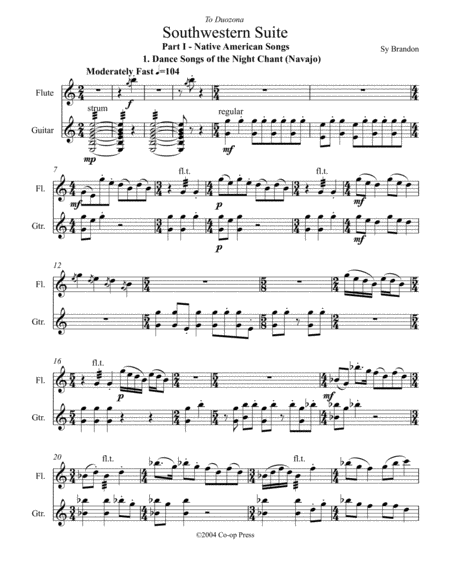 Southwestern Suite For Flute And Guitar Sheet Music