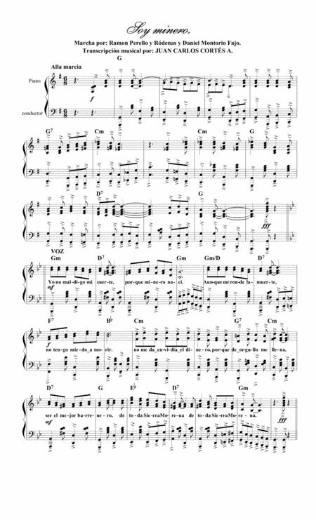 Soy Minero Marcha Espaola Por Daniel Montorio Fajo Y Ramn Perell Y Rdenas Sheet Music