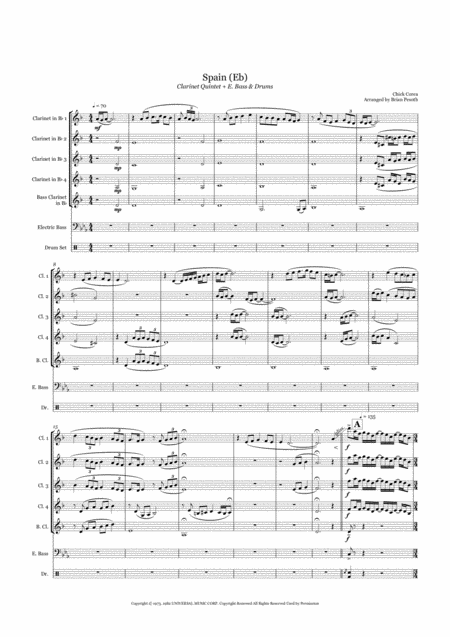 Free Sheet Music Spain Eb For Clarinet Quintet