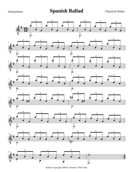 Spanish Ballad Romanza Sheet Music