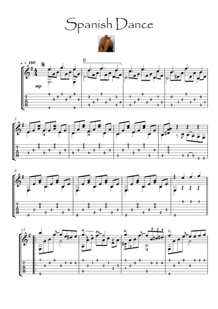 Spanish Dance Guitar Solo Sheet Music