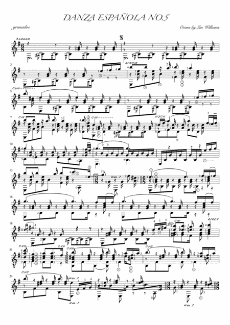 Free Sheet Music Spanish Dance No 5