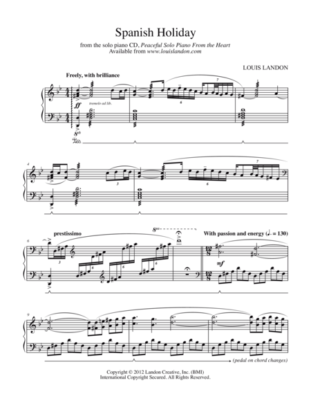 Free Sheet Music Spanish Holiday