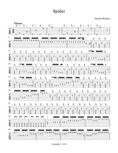 Free Sheet Music Spider