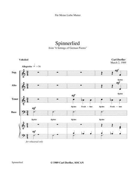 Free Sheet Music Spinnerlied