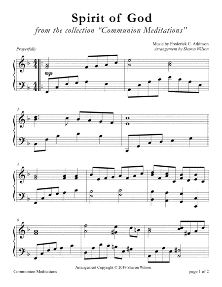 Spirit Of God Descend Upon My Heart Large Print Piano Solo Sheet Music