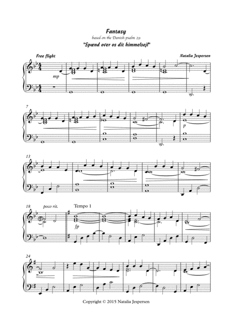 Free Sheet Music Spnd Over Os Dit Himmelsejl Fantasy