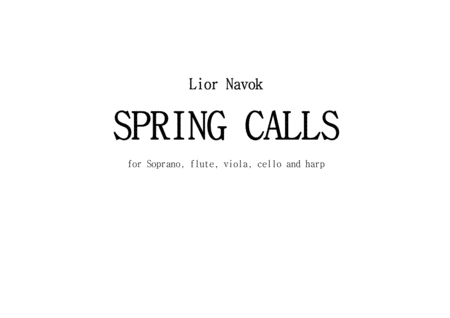 Spring Calls For Soprano Flute Viola Cello And Harp Study Score Sheet Music