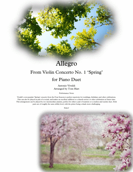 Free Sheet Music Spring From The Four Seasons Piano Duet