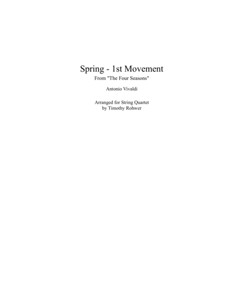 Free Sheet Music Spring From The Four Seasons