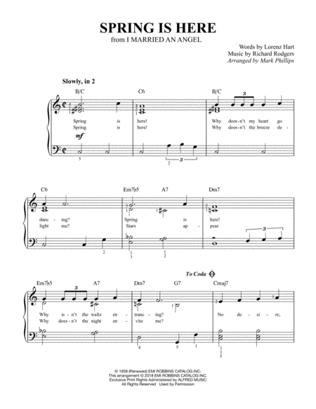 Free Sheet Music Spring Is Here