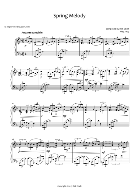 Free Sheet Music Spring Melody