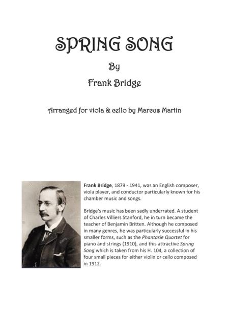 Free Sheet Music Spring Song By Frank Bridge Arranged For Viola Cello