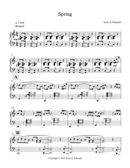 Free Sheet Music Spring