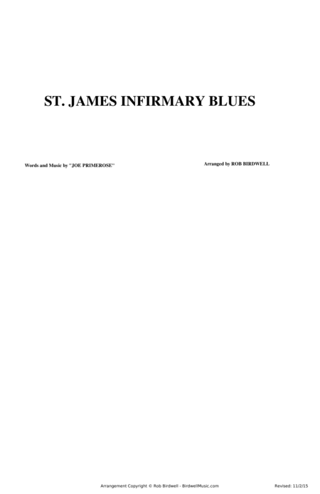 Free Sheet Music St James Infirmary Blues