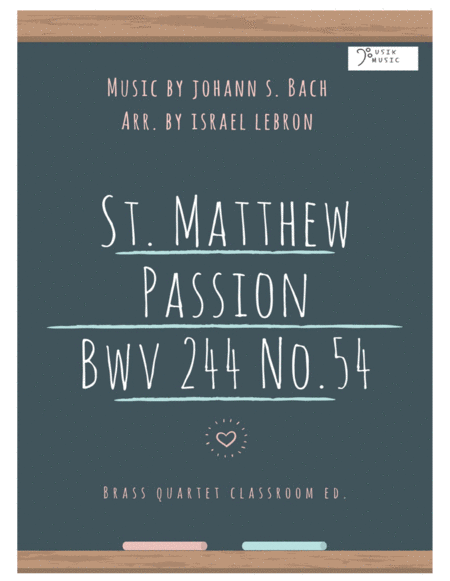 Free Sheet Music St Matthew Passion