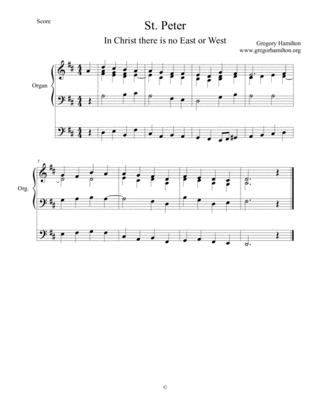 St Peter In Christ There Is No East Or West Alternative Harmonization Sheet Music