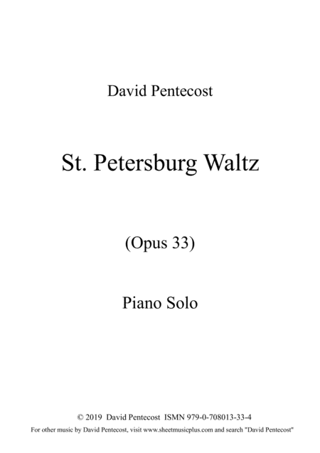 Free Sheet Music St Petersburg Waltz Opus 33