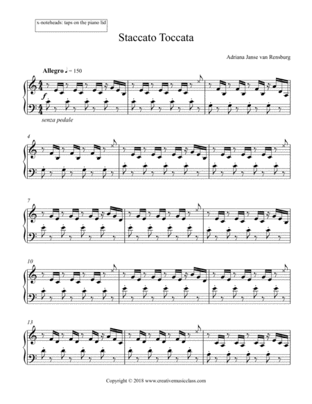 Free Sheet Music Staccato Toccata