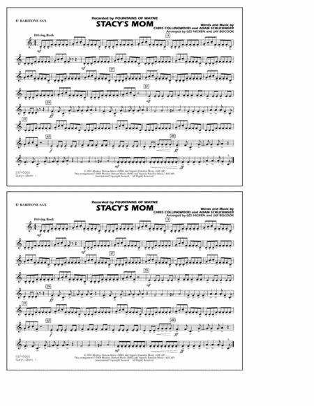 Stacys Mom Arr Les Hicken And Jay Bocook Eb Baritone Sax Sheet Music