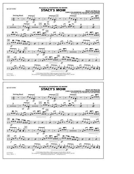 Stacys Mom Arr Les Hicken And Jay Bocook Quad Toms Sheet Music