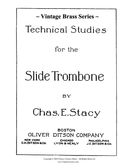 Stacys Technical Studies For The Slide Trombone Books 1 2 Sheet Music