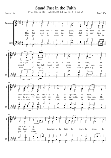 Stand Fast In The Faith Sheet Music