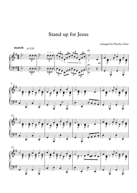 Free Sheet Music Stand Up For Jesus Piano Solo