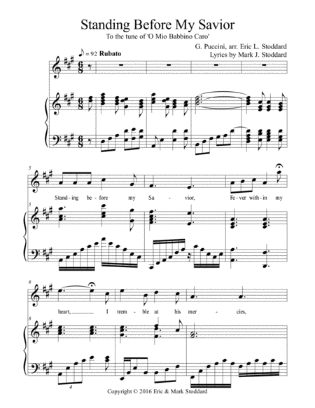 Standing Before My Savior Sheet Music