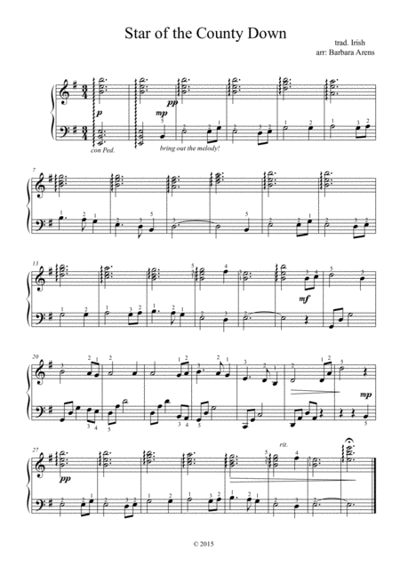 Star Of The County Down Beautiful But Simple Arrangement Sheet Music