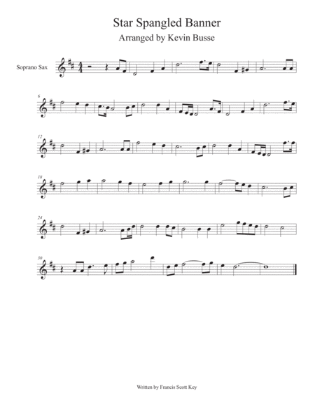 Free Sheet Music Star Spangled Banner Whitney Houston Version Soprano Sax