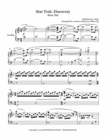 Free Sheet Music Star Trek Discovery For Carillon