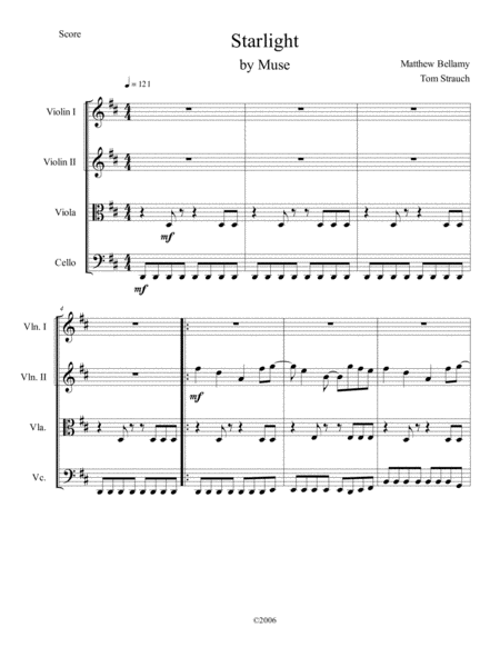 Free Sheet Music Starlight