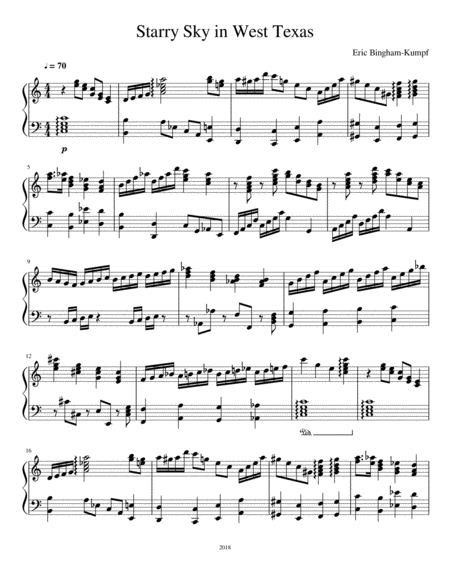 Starry Sky In West Texas Sheet Music