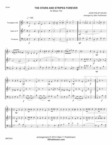 Stars And Stripes Forever For Brass Trio Sheet Music