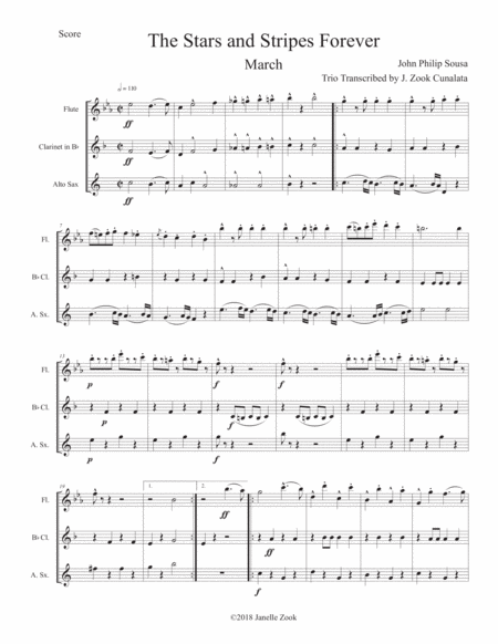 Stars And Stripes Ww Trio Quartet Sheet Music