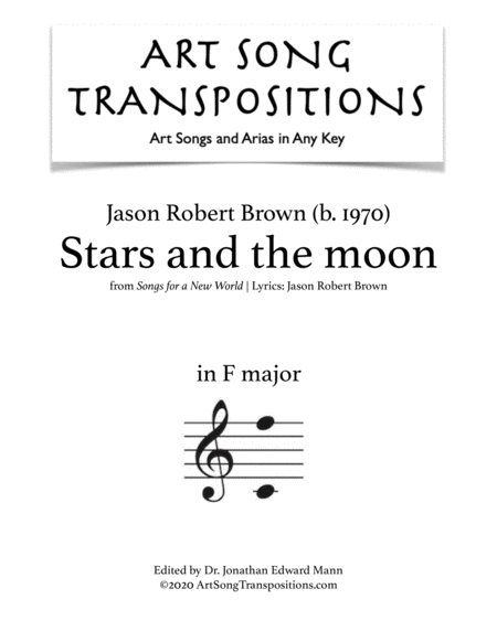 Stars And The Moon Transposed To F Major Sheet Music