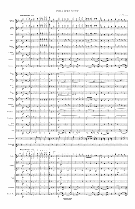 Stars Stripes For Full Orchestra Sheet Music