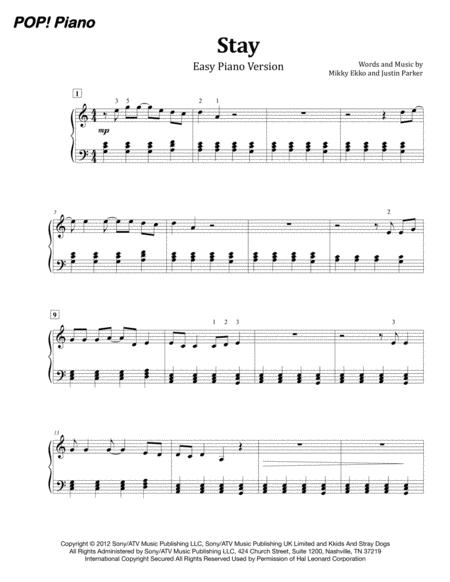 Stay Easy Piano Sheet Music