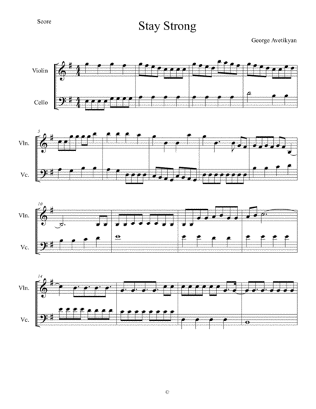 Free Sheet Music Stay Strong