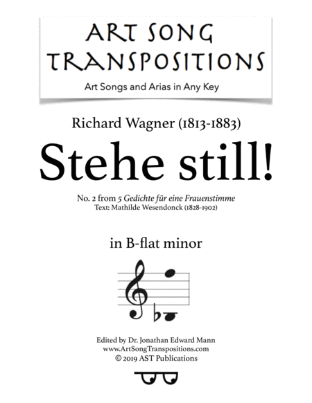 Stehe Still B Flat Minor Sheet Music