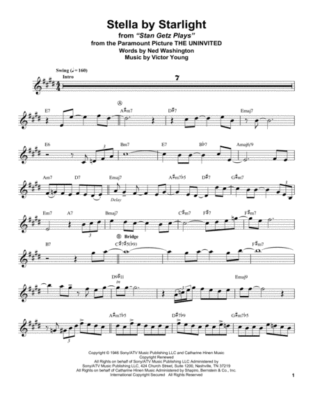 Stella By Starlight From The Uninvited Sheet Music