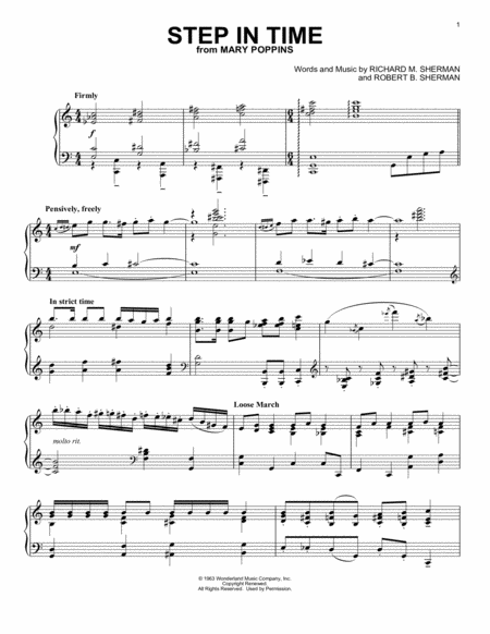 Free Sheet Music Step In Time From Mary Poppins