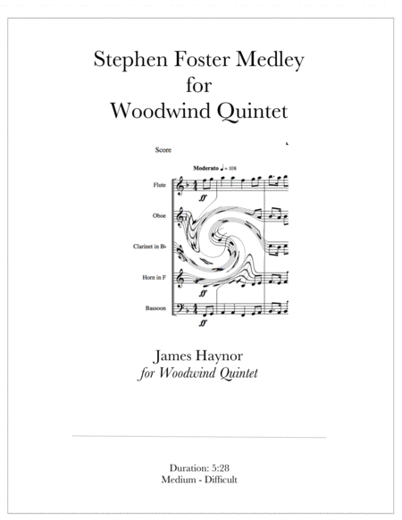 Free Sheet Music Stephen Foster Medley For Woodwind Quintet