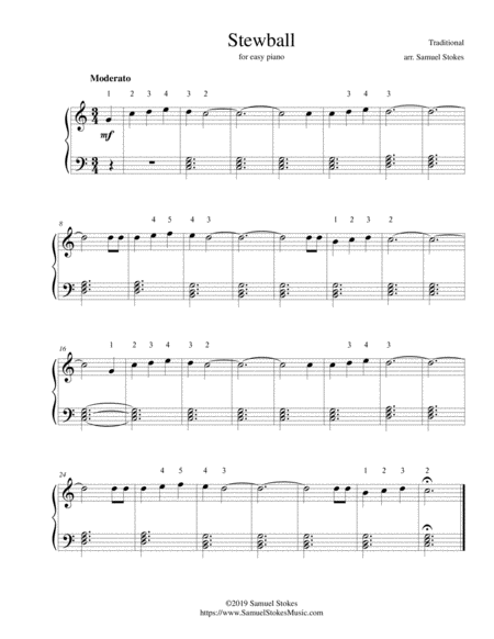 Stewball For Easy Piano Sheet Music