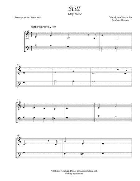 Free Sheet Music Still Hillsong Sheet Music Easy