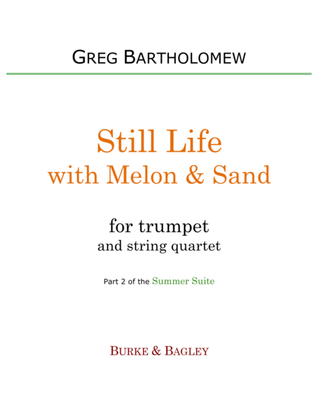 Still Life With Melon Sand Trumpet String Quartet Sheet Music